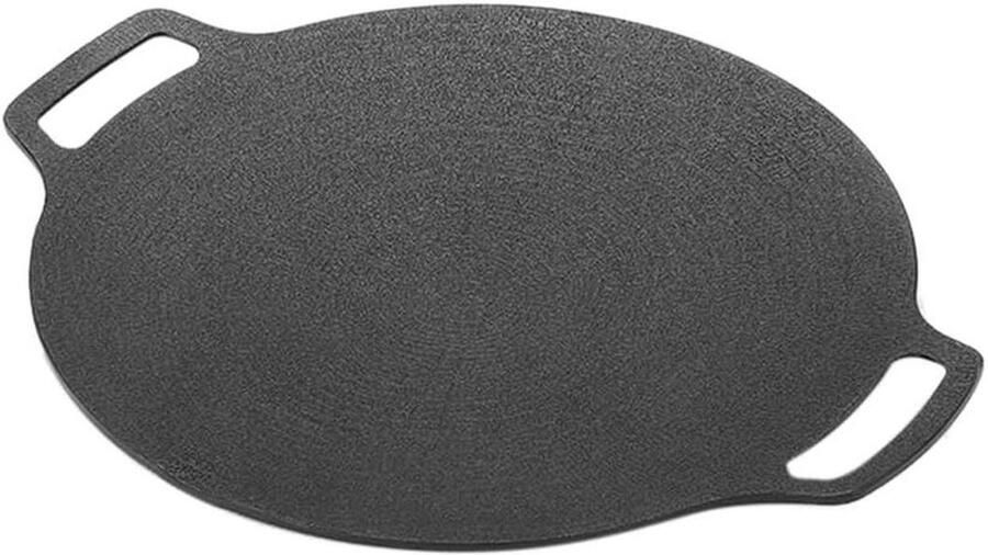 Gietijzeren Plaat Grillplaat Bakplaat BBQ Grillen Antiaanbaklaag 35 cm Zwart