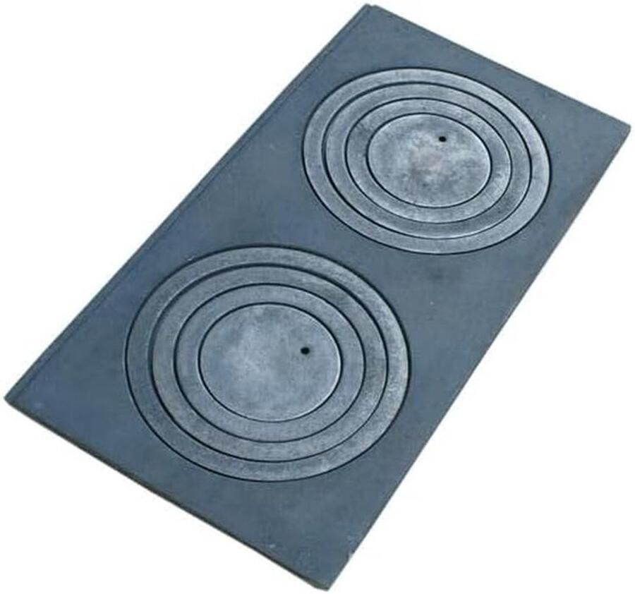Gietijzeren Plaat voor Oven of Open Haard 63x31.5 cm met 2 Gaten