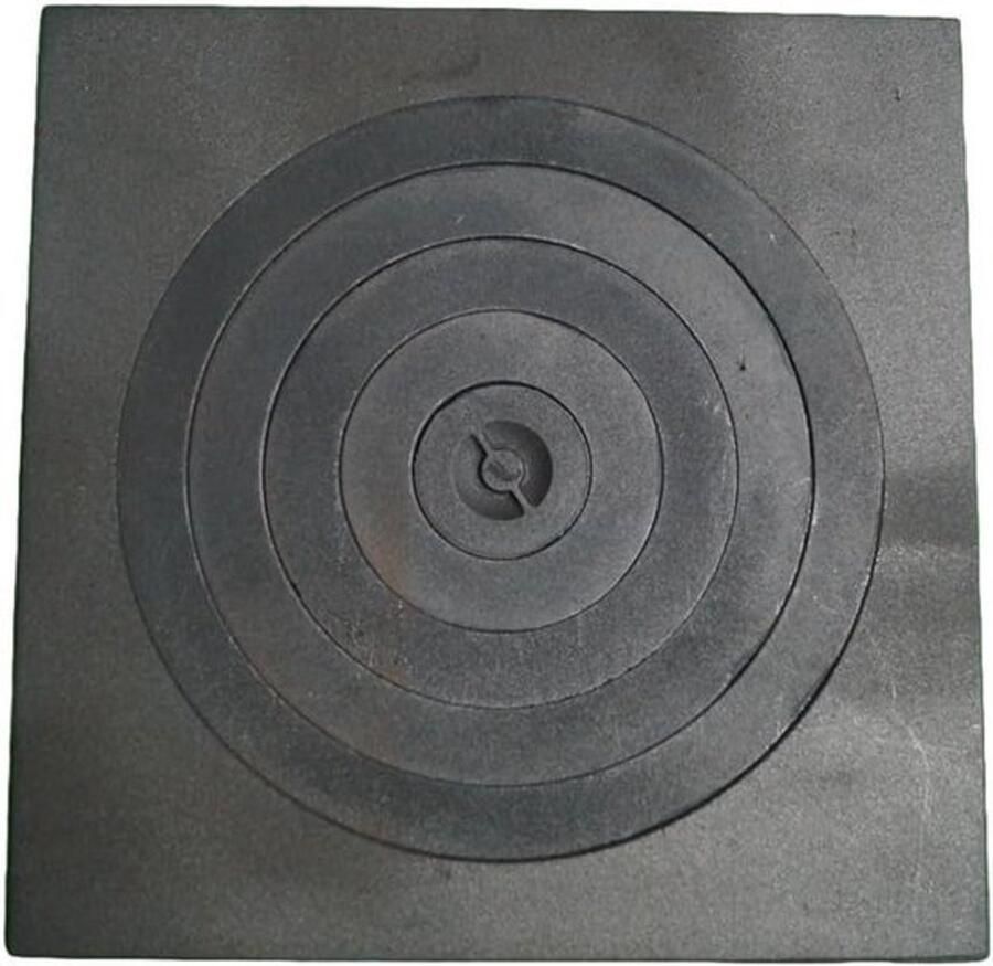 Gietijzeren Plaat Vuurring Buiten Koken Onbehandeld Gietijzer 52x52 cm Zwart