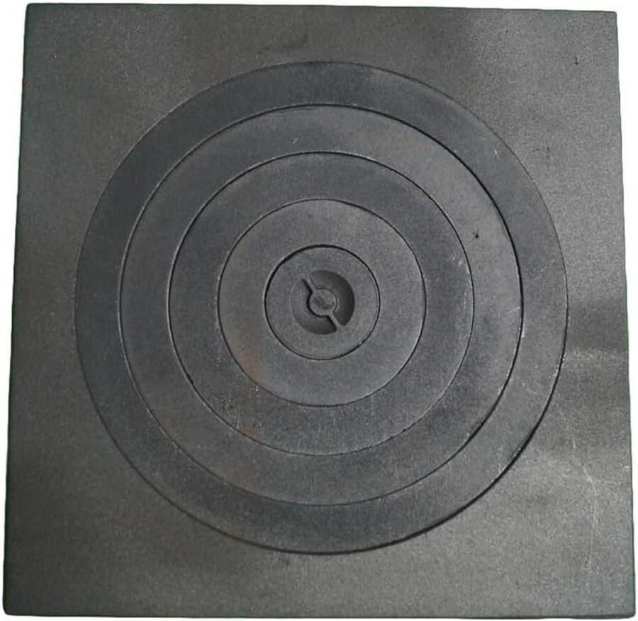 Gietijzeren Plaat Vuurring Buiten Koken Onbehandeld Gietijzer 52x52 cm Zwart