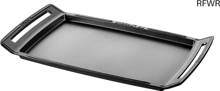 Gietijzeren Plancha Bakplaat Teppanyaki BBQ Koken Inductie Geschikt 38 cm Zwart