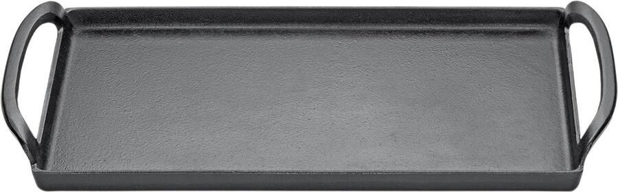 Gietijzeren Plancha Grillplaat 38 cm Zwart Voor Inductie en Alle Warmtebronnen