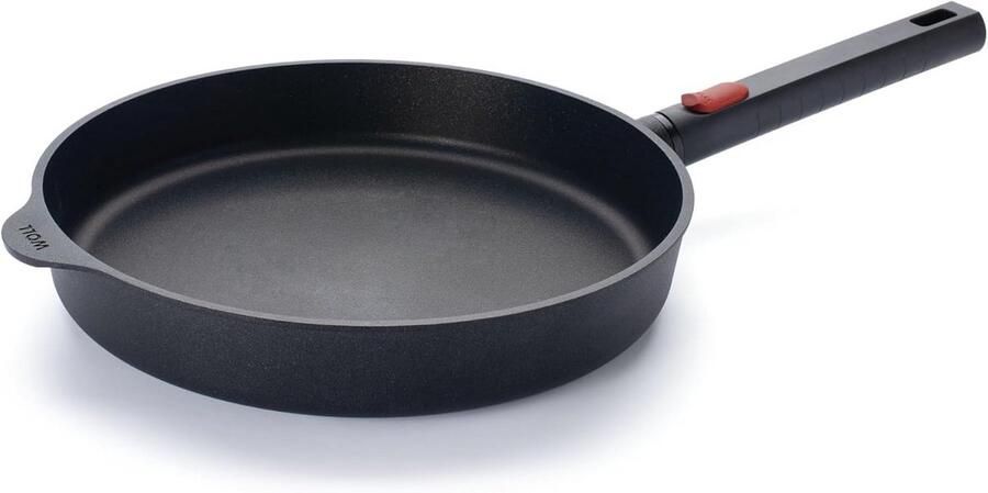 Gietijzeren Platte Pan 28 cm met Afneembare Steel PFAS-vrij & Geschikt voor Inductie