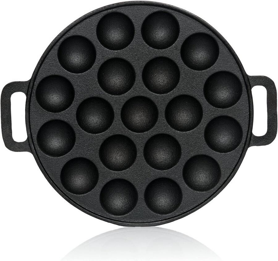 Gietijzeren Poffertjespan voor 19 Vormpjes Ø 24 cm Geschikt voor Grill en Oven