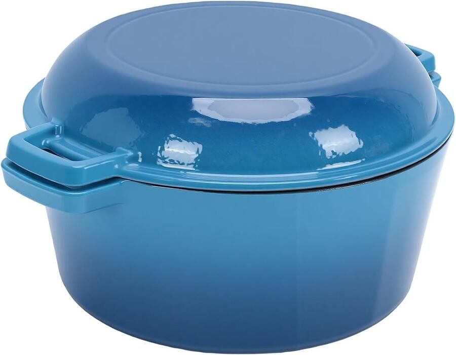 Gietijzeren Pot Emaille Pan Koken en Bakken Antiaanbaklaag Verdikt 26 Cm Blauw