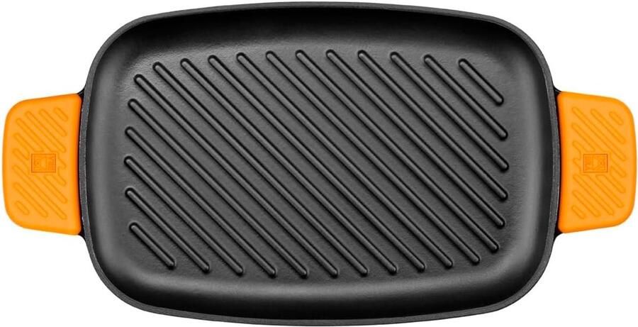 Gietijzeren Rechthoekige Grillpan 35 cm met Strepen