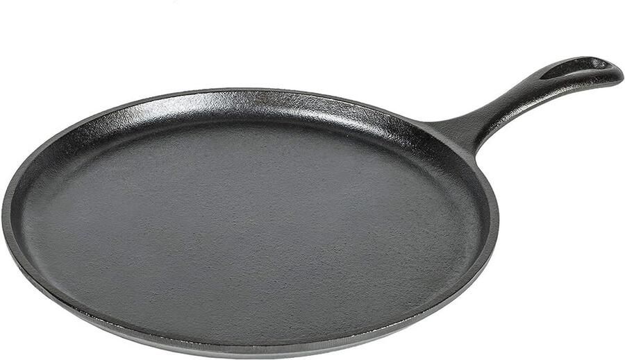 Gietijzeren Ronde Bakplaat 26 67 cm Gekruid Voorzien van Antiaanbaklaag