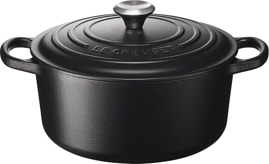 Gietijzeren Braadpan Casserole Pan Stoofpan Eenpansmaaltijden Bereiden Houdt Warmte Lang Vast 22 cm Mat Zwart