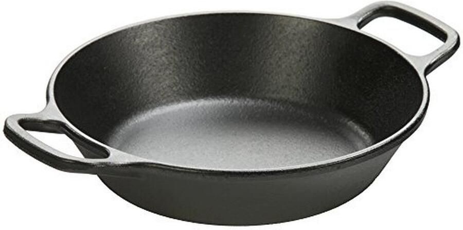 Gietijzeren ronde pan met dubbele handgrepen 20cm ideaal voor kleine maaltijden