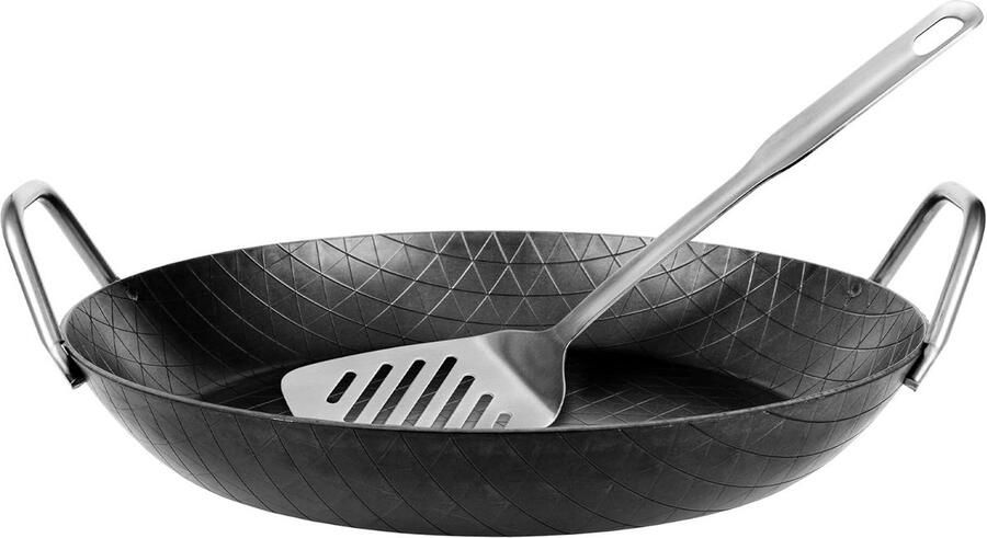 Gietijzeren serveerpan 32 cm Hoogrand Koekenpan Geschikt voor Inductie