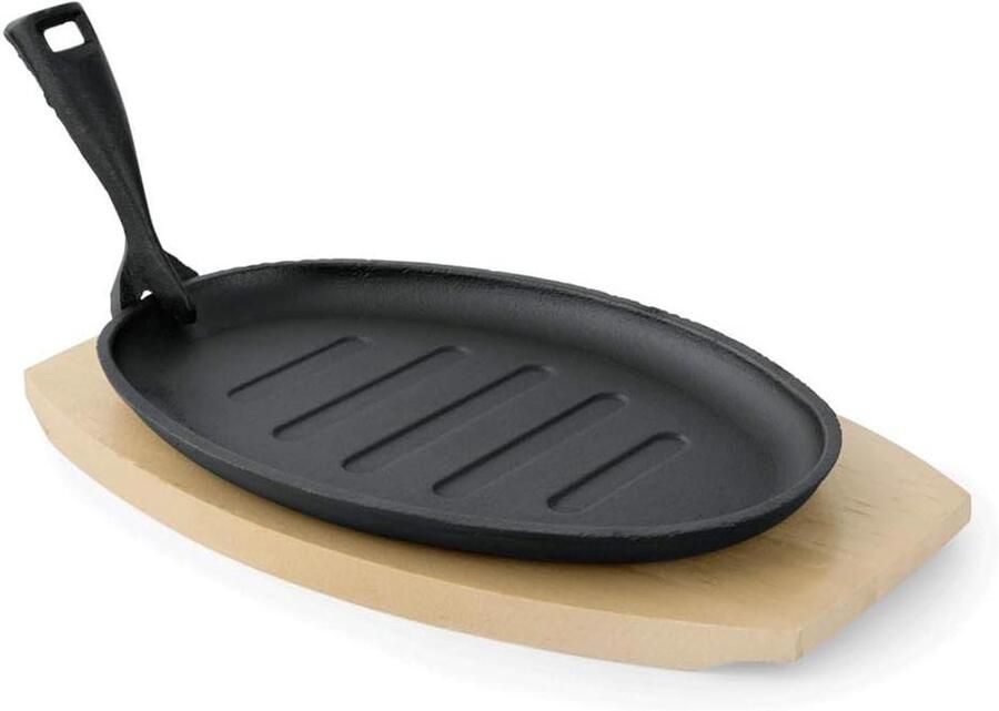 Gietijzeren Serveerpan Koekenpan Gietijzer Aan Tafel Serveren Zwaar Gietijzer 27.5 cm Zwart