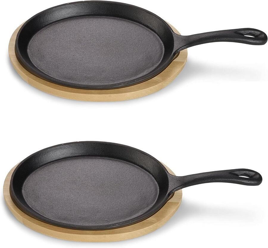 Gietijzeren Serveerpan Mini Grillpan Stijlvol Serveren Al Ingebrand 37 cm Zwart