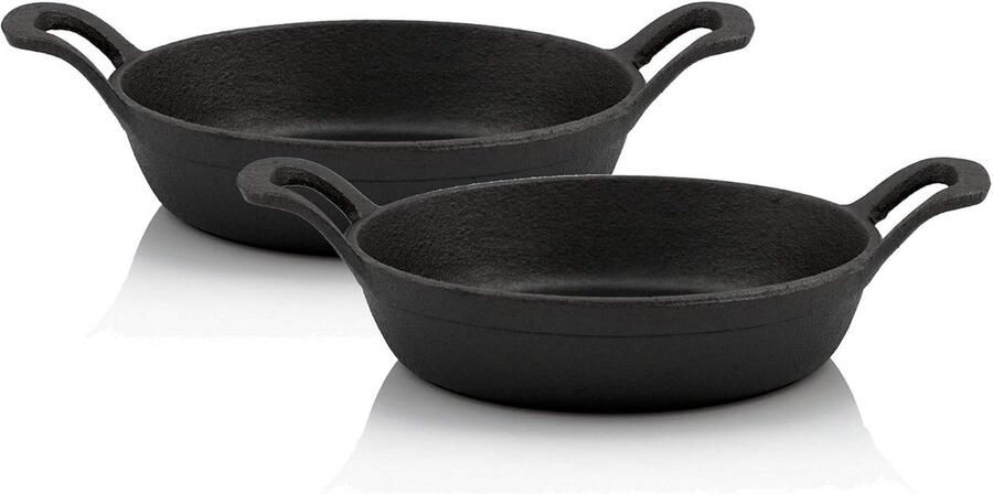 Gietijzeren Serveerpannetje Rond 16 cm Geschikt voor Grill Oven en Camping