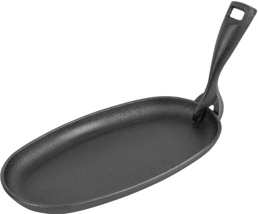 Gietijzeren Pan Koekenpan Sizzler Eten Bereiden Verwijderbare Handgreep 240x140mm Zwart