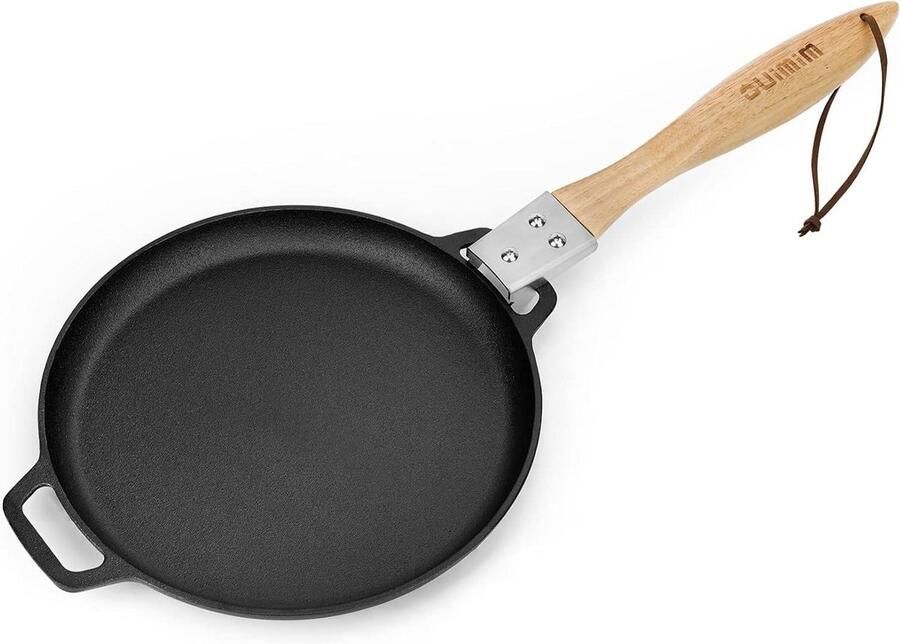 Gietijzeren Sizzler Pan Fajita Grill Koekenpan Steak Grillen Hittebestendig tot 500℃ 30 cm diameter Zwart