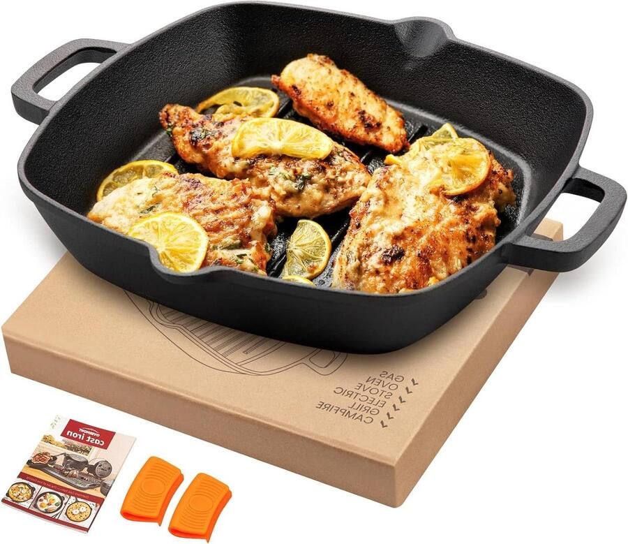 Gietijzeren Skillet Gietijzeren Pan Bbq Grillplaat Vuur