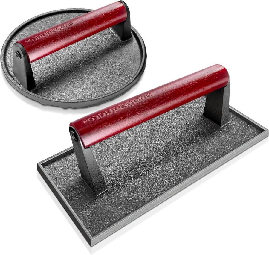 Gietijzeren Spekpers Vleespers Grill Snel Grillen Gegroefde Grillmarkeringen 178 cm Rond Zwart
