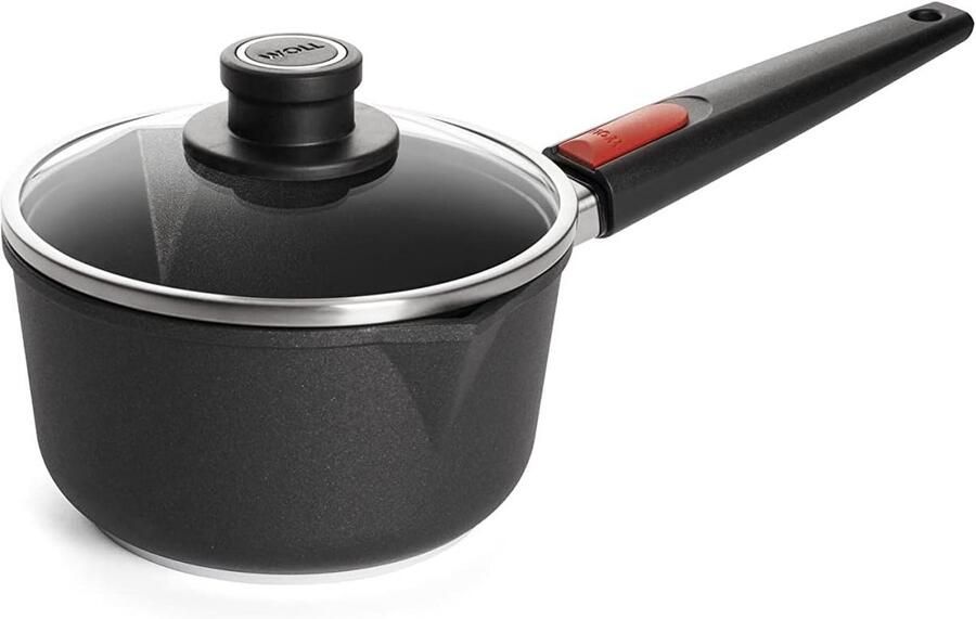 Gietijzeren steelpan ø 18 cm met afneembare steel en veiligheidsglas deksel - Foto 2