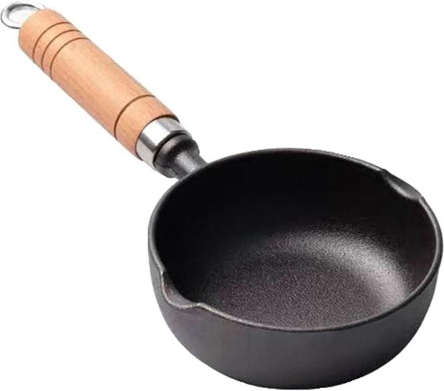 Gietijzeren Steelpan Smeltpan Mini Koken en Smelten Gelijkmatige Warmte M Zwart
