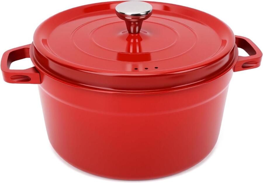 Gietijzeren Stoofpan Braadpan Dutch Oven Langzaam Garen Gouden Condensatiepunt 3.8 Liter Zwart