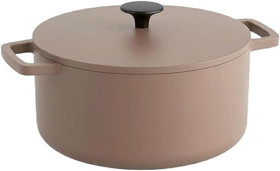 Gietijzeren Stoofpan Braadpan Ovenschaal Langzaam Koken PFAS-vrij Keramisch 4 Liter Zwart