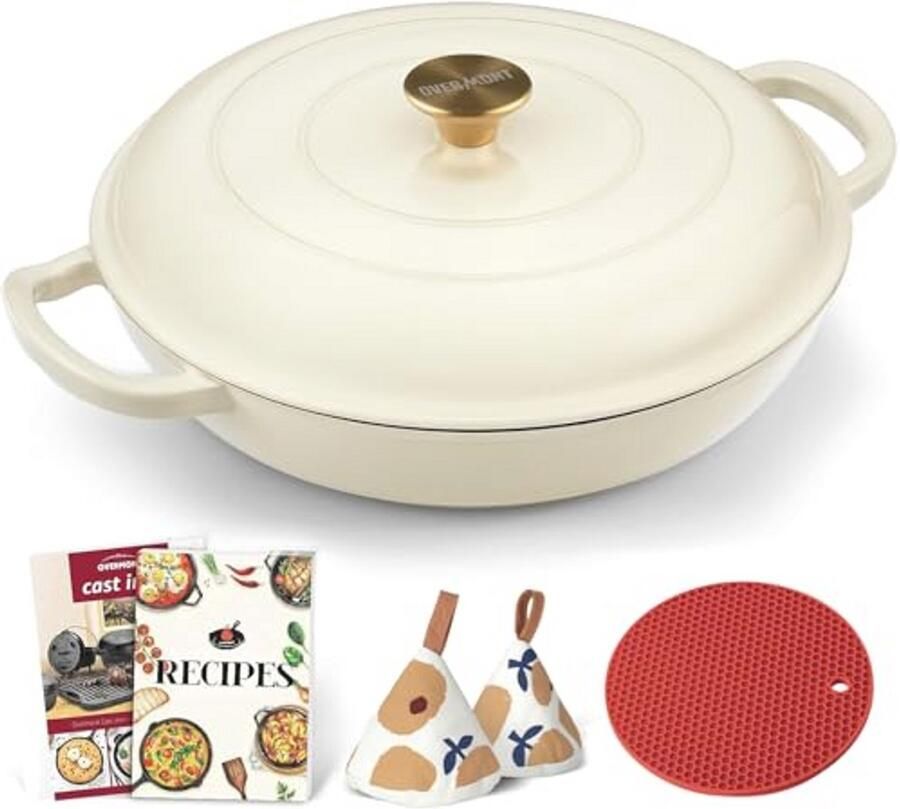Gietijzeren Stoofpan met Antiaanbaklaag Geëmailleerd Rond Geschikt voor Inductie en Fornuizen