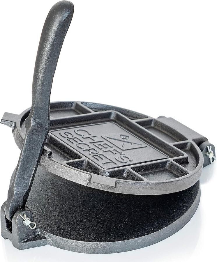 Gietijzeren Tortillapers 20 cm Voor Traditionele Maïs Tortilla's
