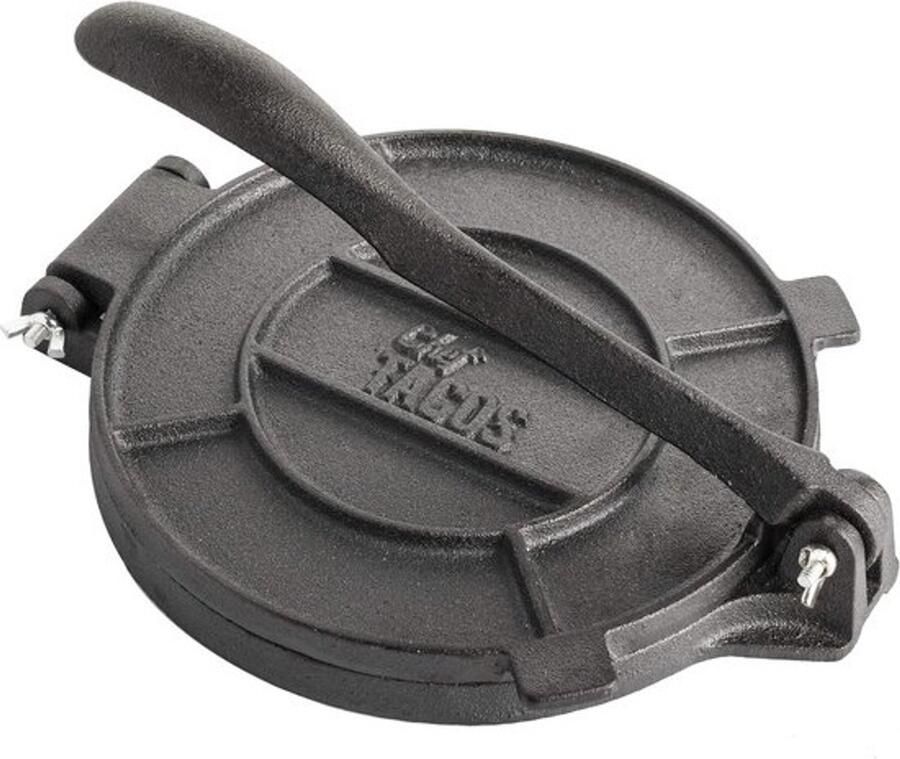 Gietijzeren tortillapers Roti maker Pataconera Tortilla s maken Restaurantkwaliteit 20 cm Zwart