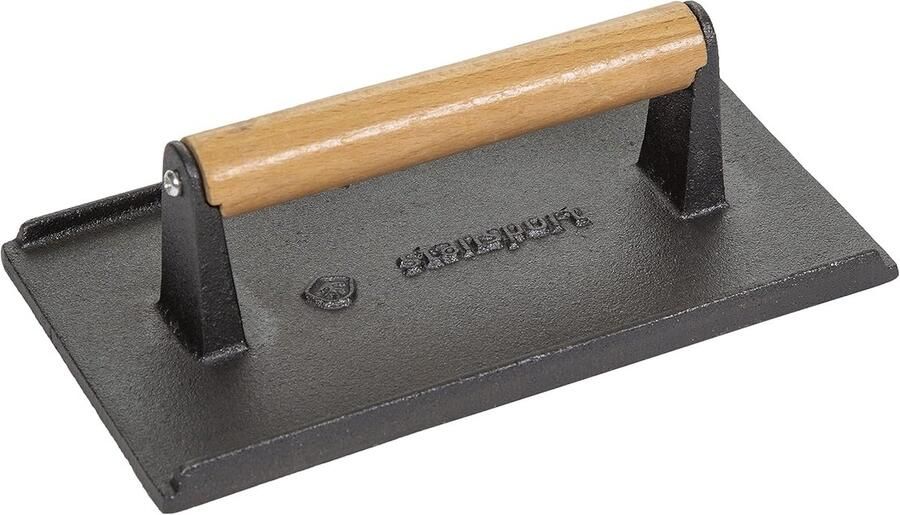 Gietijzeren Vleespers Grill Pers Kamperen Buiten Koken Voorgerookt Gietijzer 9.5 x 5.5 Inch Grijs
