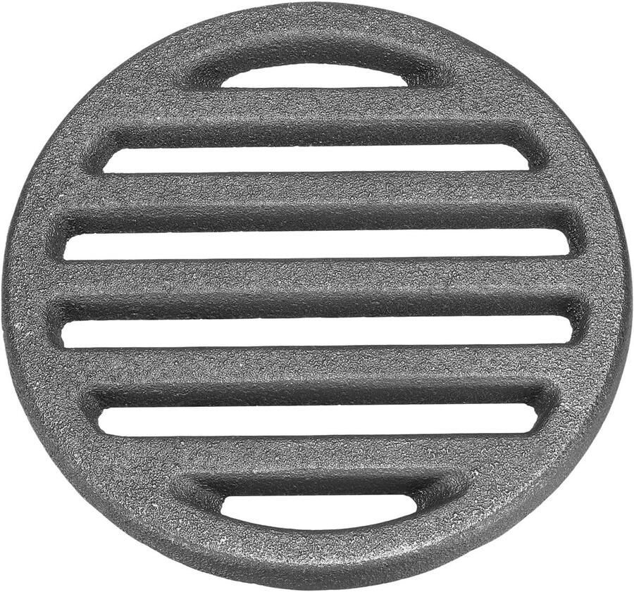 Gietijzeren Vuurrooster 10 cm rond BBQ-grillrooster vervanging hoge warmtekolenplaat vuurbodem grillaccessoires 6 sleuven voor grillen barbecue