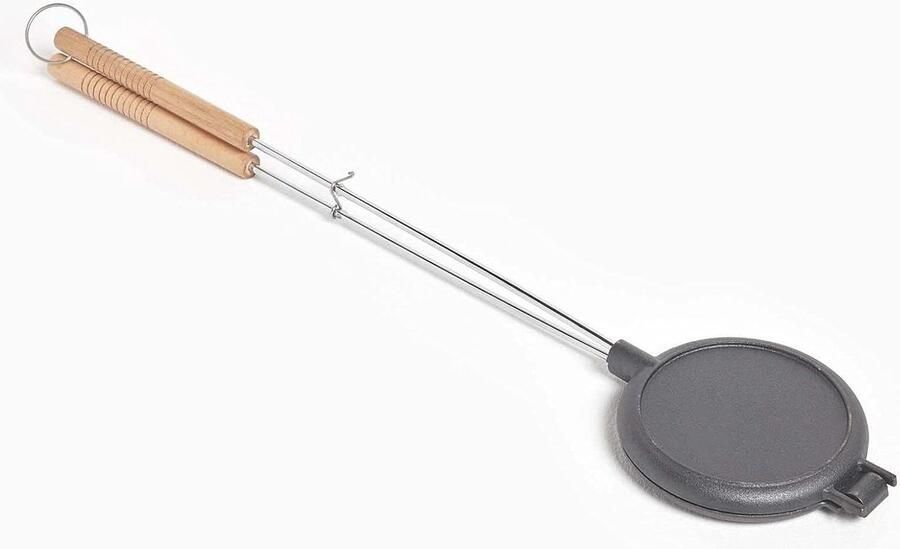 Gietijzeren Wafelijzer Wafelmaker Barbecue Wafels Bakken Buiten Gelijkmatige Warmteverdeling 82 cm Zwart