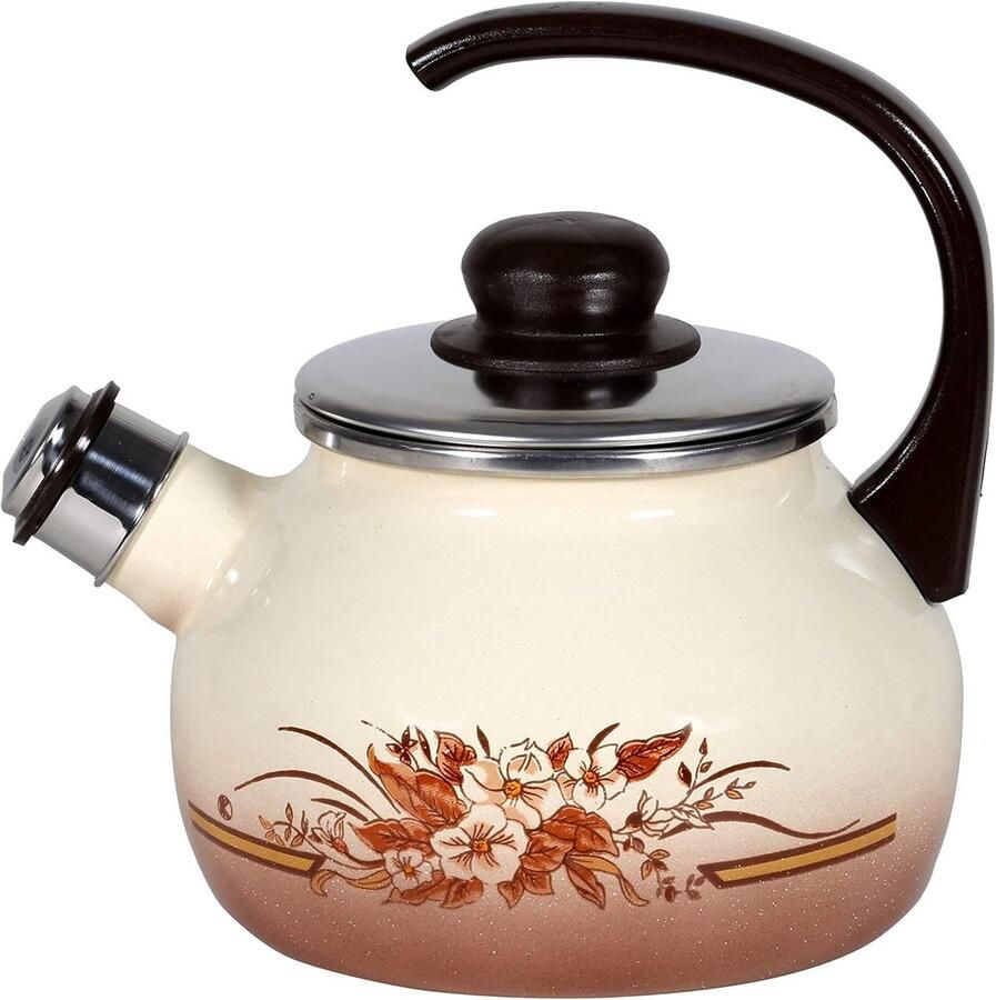 Gietijzeren Waterkoker met Herfstdecor – Geschikt voor Inductie en Alle Kookvlakken