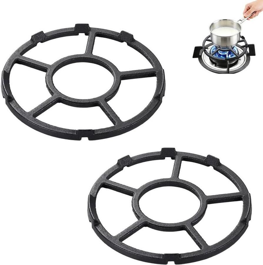 Gietijzeren Werkstandaard Kookplaat Ring Stabiel Koken Universele Pasvorm 17.5 cm Diameter Zwart