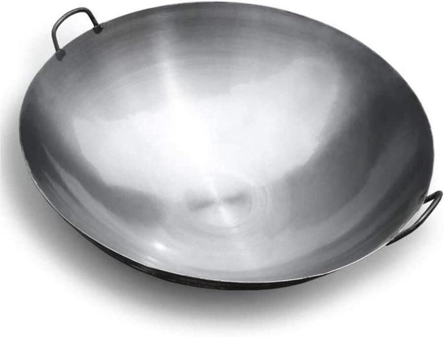 Gietijzeren wok Diepe koekenpan Veelzijdig koken Chemisch-vrij oppervlak 36-100 cm Zwart