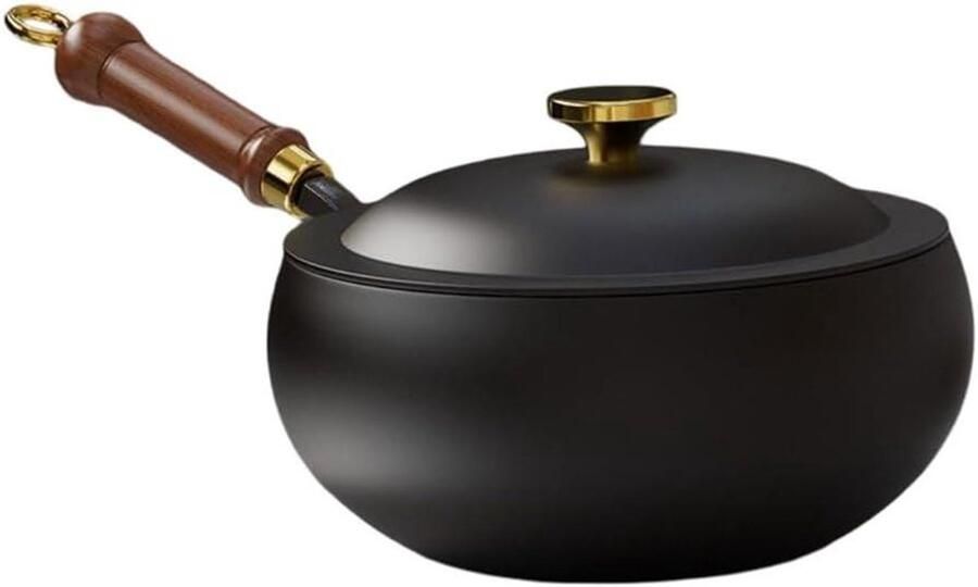 Gietijzeren Wok Koekenpan Braadpan Koken Bakken Braden Fysieke Antiaanbaklaag Niet gespecificeerd Zwart