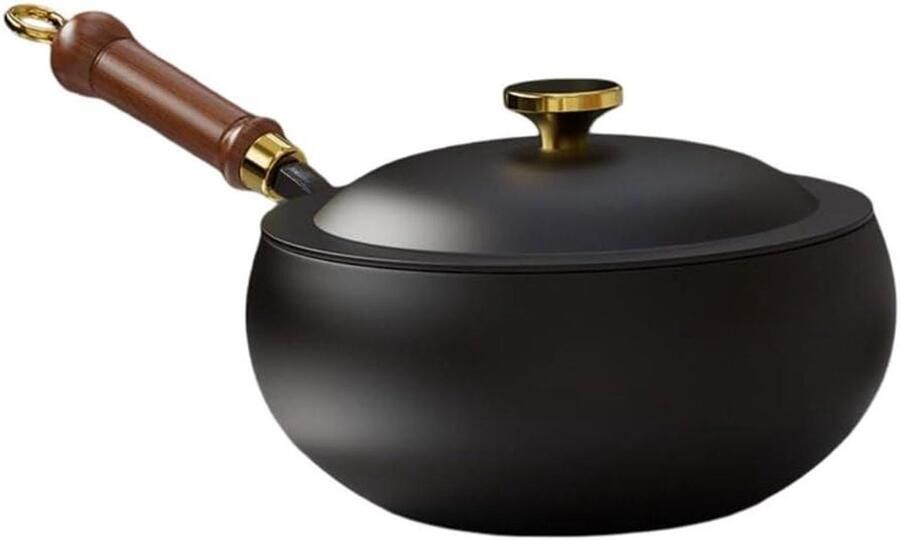 Gietijzeren Wok Koekenpan Braadpan Koken en braden Fysieke antiaanbaklaag Niet gespecificeerd Zwart