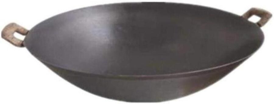 Gietijzeren Wok Koekenpan Koken op Gas Zonder Coating 44 Cm Zwart