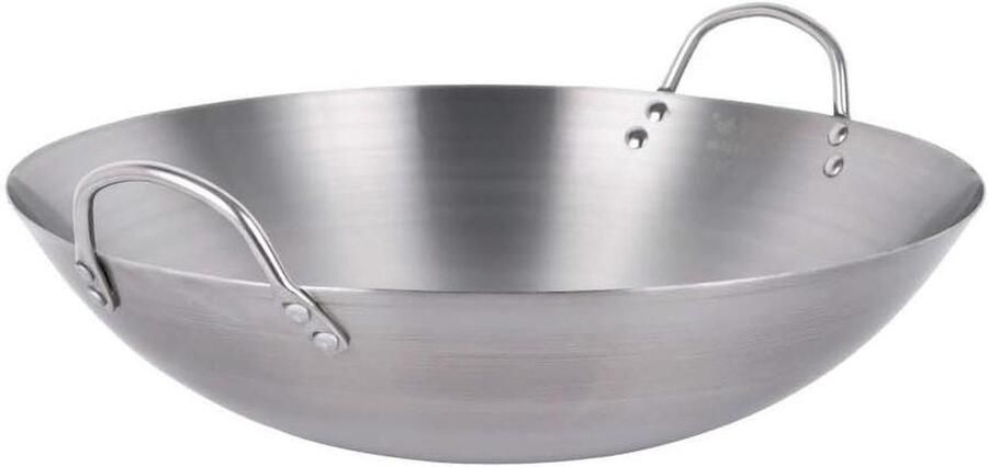 Gietijzeren Wok Koekenpan Professioneel Koken Ongecoat 34-60 cm Zwart