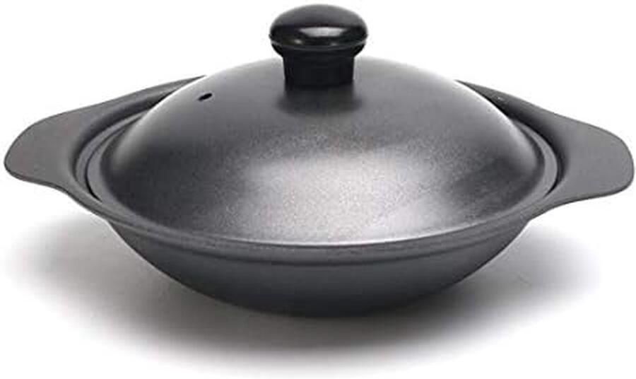 Gietijzeren Wok Mini Hapjespan Aan Tafel Presenteren Inclusief Deksel 26 cm Zwart