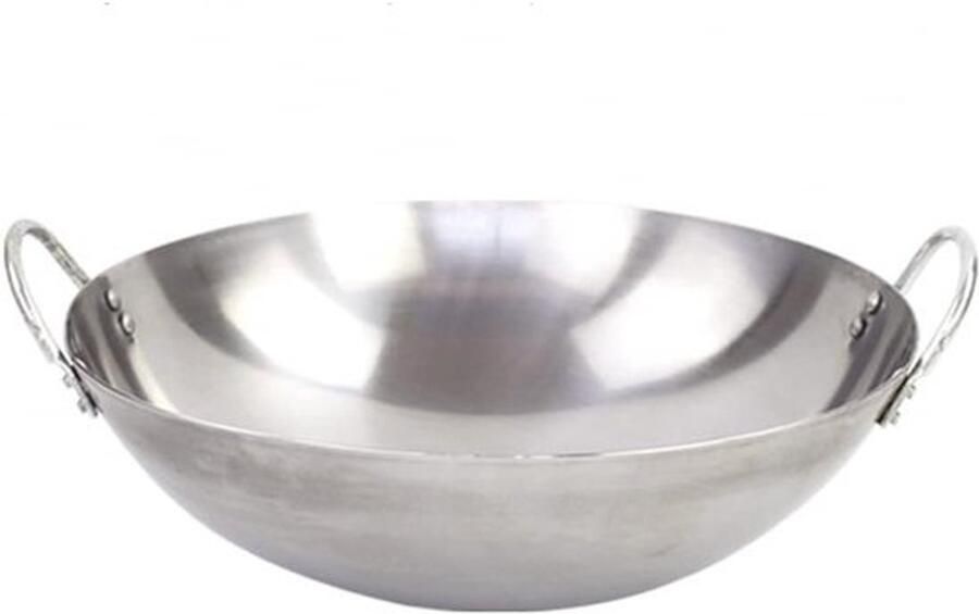 Grote Gietijzeren Wok Dubbele Oor Wok Thuis Koken IJzeren Kookgerei 36cm tot 60cm Zwart