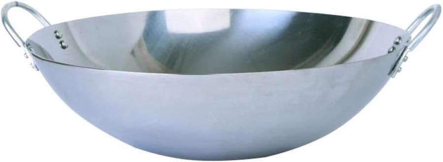 Gietijzeren Wok Pan Koekenpan Wok Koken en Bakken Natuurlijk Anti-aanbak 55 cm Zwart