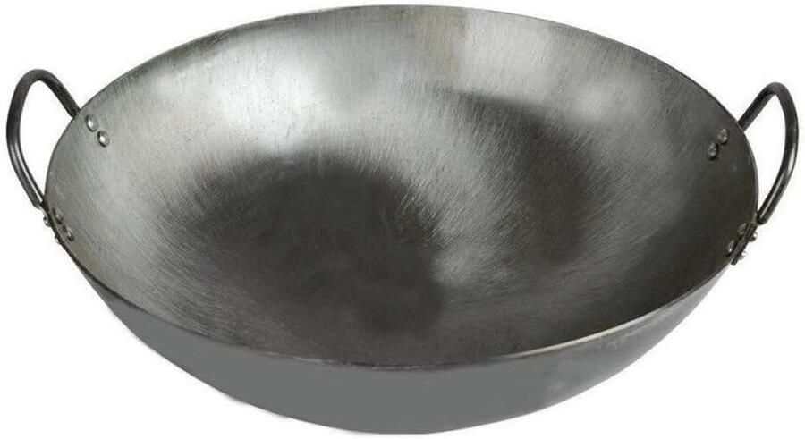 Gietijzeren Wok Roerbakpan Chinese pan Gezond Koken Traditioneel Ontwerp 40 cm Zwart