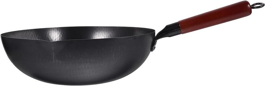 Gietijzeren Wok Roerbakpan Koekenpan Koken op Fornuis Ergonomisch Handvat 54.5 cm Zoals getoond