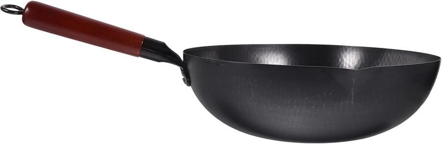 Gietijzeren Wok Roerbakpan Koken op fornuis Ergonomisch handvat 54.5 cm Zoals getoond