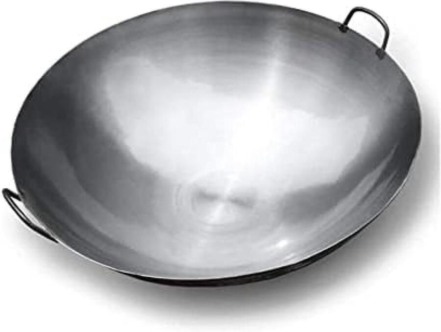 Gietijzeren Wok Roerbakpan Koken Traditioneel Gesmeed 36-100 cm Zwart