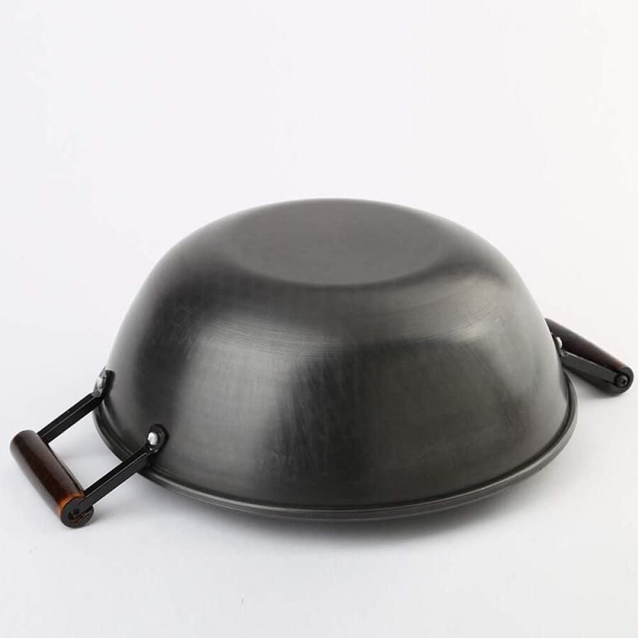 Gietijzeren Wok Stoofpot Kookpot Veelzijdig Koken Natuurlijk Antikleefoppervlak 40 cm Diameter Zwart