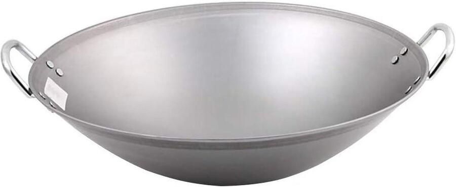 Gietijzeren Wok Pan Handgemaakte Koekenpan Professioneel Koken Antiaanbaklaag 40 cm Zwart