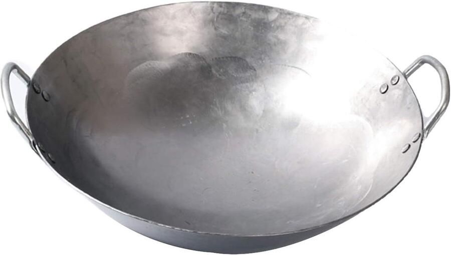 Gietijzeren Wokpan Chinese Koekenpan Aziatisch Koken Traditioneel Ontwerp 40 cm Zwart