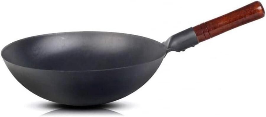Gietijzeren Wokpan Keuken Kookgerei Thuis Koken Natuurlijke Anti-aanbaklaag Multifunctioneel Zwart