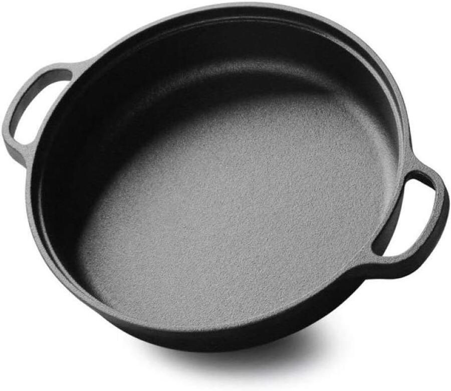 Gietijzeren Wokpan Koekenpan Dubbele Oor Gelijkmatig Koken Ongecoat Gietijzer 28 cm Nolid